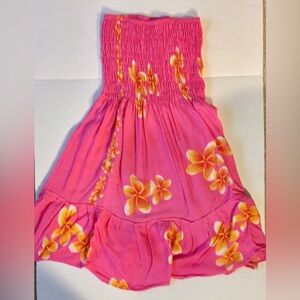 Maxi skirt pink w floral print. OSFM. NEW